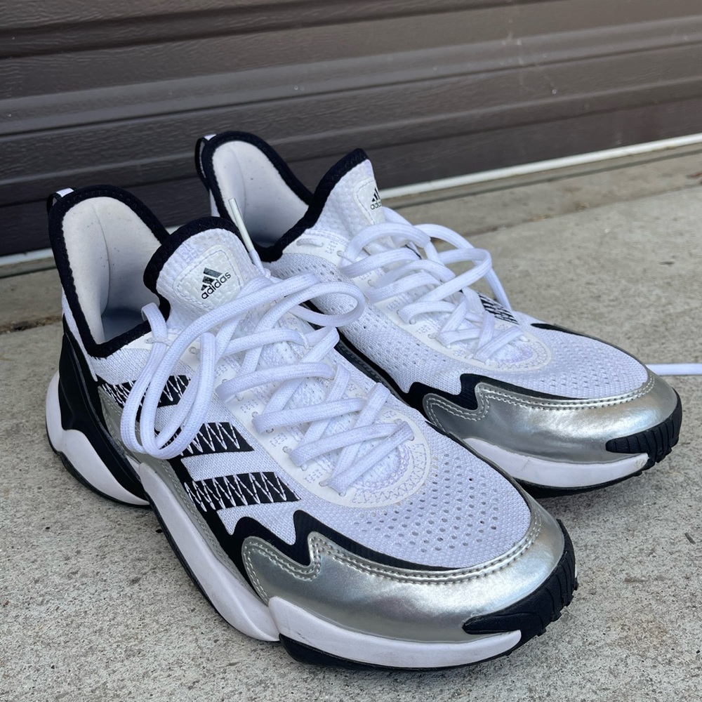 Adidas White and Silver Sneakers